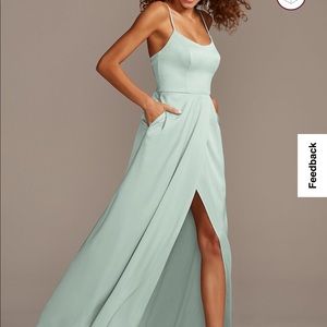 David’s bridal spaghetti strap bridesmaid dress